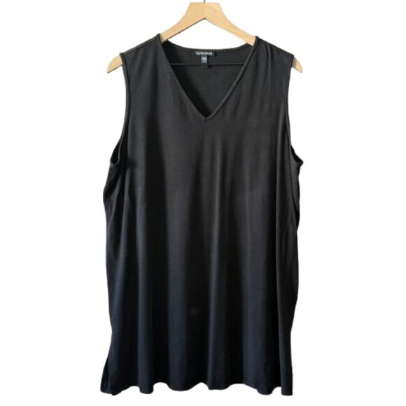 Eileen Fisher Tops - Women's XL Eileen Fisher Black V-Neck Tunic Tank Top/ Mini Dress